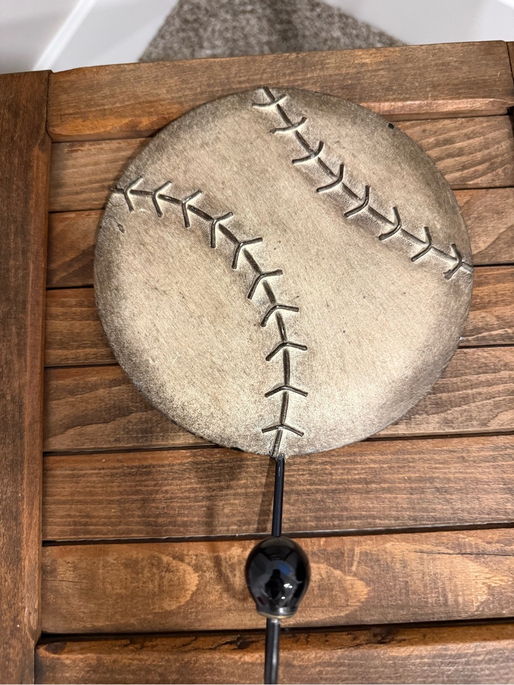 Vintage Style Baseball Wall Hook Rustic Sports Decor